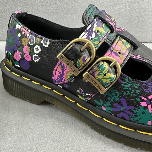 Dr. Martens 8065 Mary Jane Floral Leather Shoes Comfortable Black Size US 5 NWOT - Picture 9 of 16
